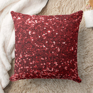 Red Imitats Sequin Glitzer Throw Kissen