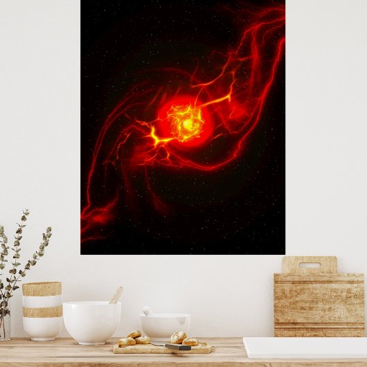 Red Imploding Supernova Poster (Küche)