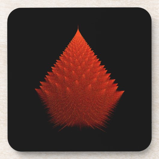 Red Incendia Script Fractal Getränkeuntersetzer (Vorderseite)