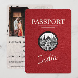 Red India Passport Save the Date