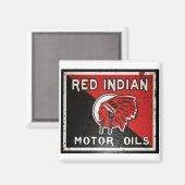 Red Indian Motor Oil Sign Rusted zu. Magnet (Vorderseite/Rückseite)