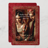Red Indian Wedding - Dankeschön Card Dankeskarte (Vorne/Hinten)