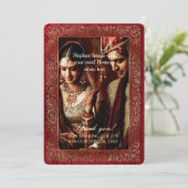 Red Indian Wedding - Dankeschön Card Dankeskarte (Stehend Vorderseite)