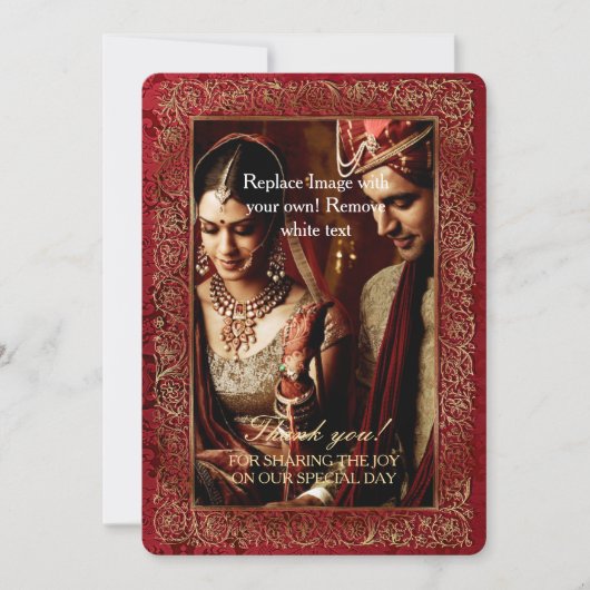 Red Indian Wedding - Dankeschön Card Dankeskarte (Vorderseite)