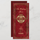 Red Indian Wedding - Menü Card/Rackcard Menükarte (Vorne/Hinten)