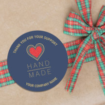 Red & Indigo Heart Simple Minimalist Handmade