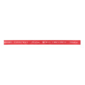 Red Individuelle Name Happy Holidays Satinband (Vorderseite)