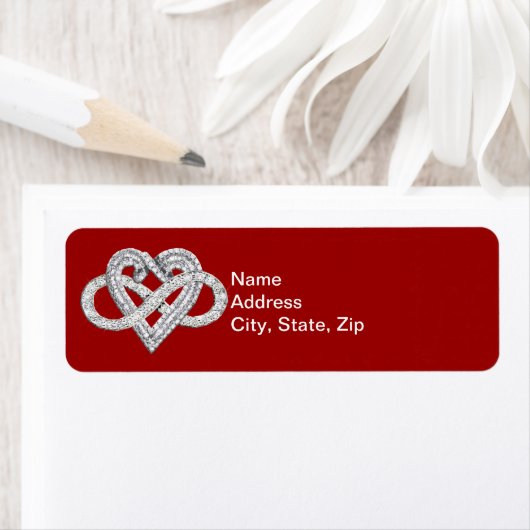 Red Infinity Heart Address Labels (Insitu)