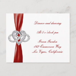 Red Infinity Heart Wedding Card Begleitkarte