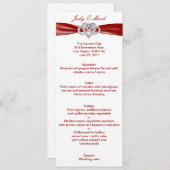 Red Infinity Heart Wedding Menu Card Menükarte (Vorne/Hinten)