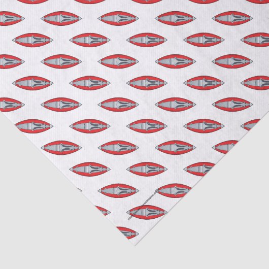 Red Inflated Kayak Fun Whitewater Theme Seidenpapier (Ausschnitt)