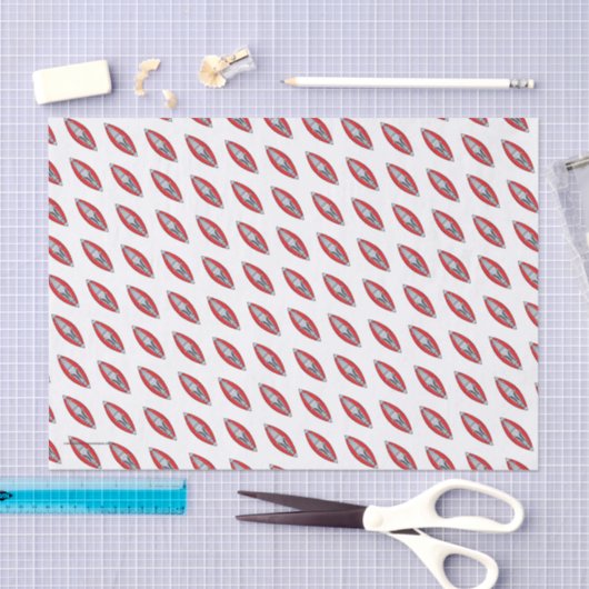 Red Inflated Kayak Fun Whitewater Theme Seidenpapier (Handwerk)