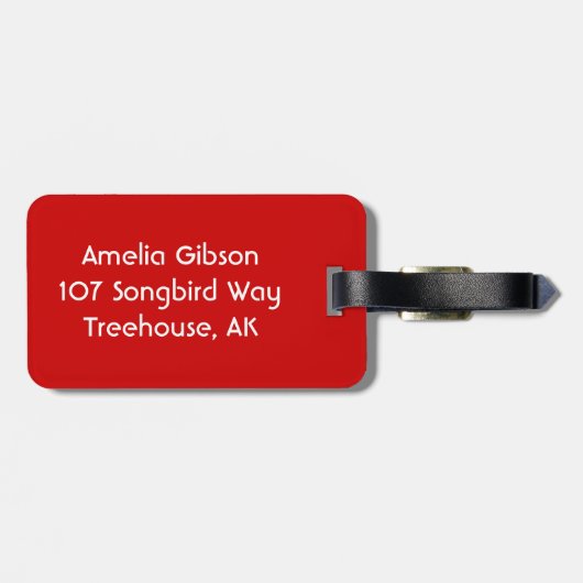 Red Initial Gepäckanhänger (Rückseite horizontal)