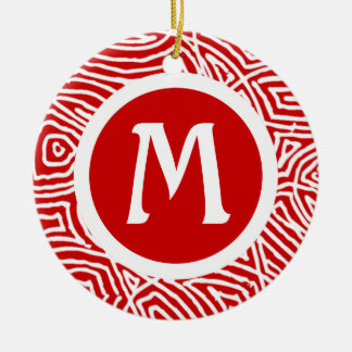 Red Initial Keramik Ornament