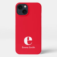 Red Initial Monogram Red Simple Modern