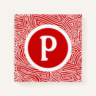 Red Initial Notizblock