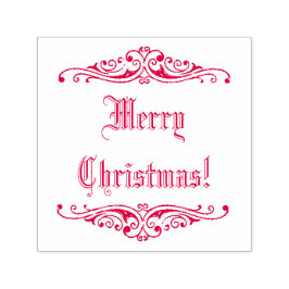 Red Ink Vintag Holiday Gruß frohe Weihnachten! Permastempel