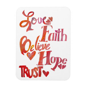 Red Inspiration Word Collage Magnet