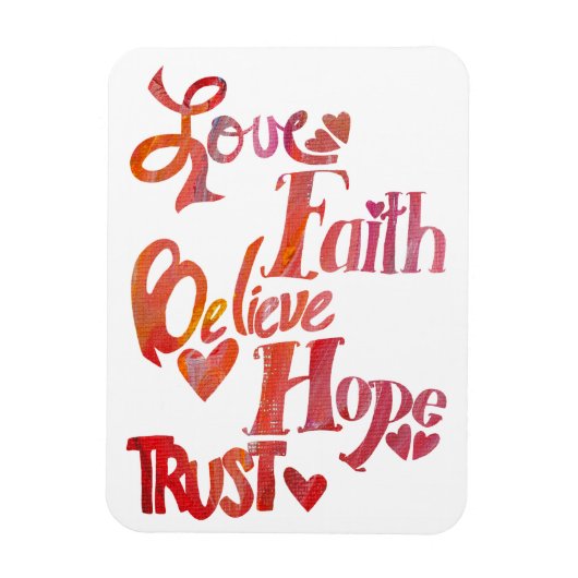 Red Inspiration Word Collage Magnet (Vertikal)