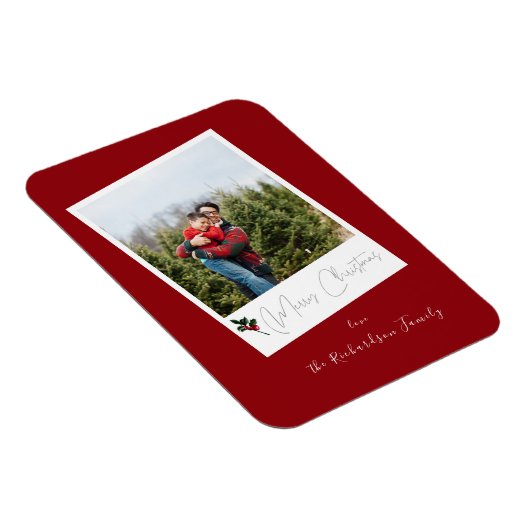 Red Instant Foto Merry Christmas Magnet (Rechte Seite)