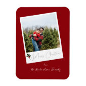Red Instant Foto Merry Christmas Magnet (Vertikal)