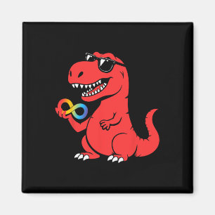 Red Instead Autismus Dino Autismus-Bewusstsein Akz Magnet