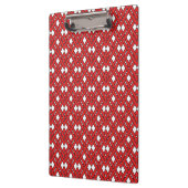 Red Interlocking Rhombusse Geometric Zig Zag Lines Klemmbrett (Links)