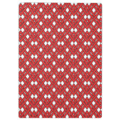 Red Interlocking Rhombusse Geometric Zig Zag Lines Klemmbrett (Rückseite)