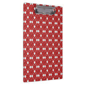 Red Interlocking Rhombusse Geometric Zig Zag Lines Klemmbrett (Rechts)