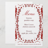 Red Intrika Menu Stationery (Vorne/Hinten)