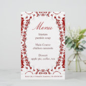 Red Intrika Menu Stationery (Stehend Vorderseite)