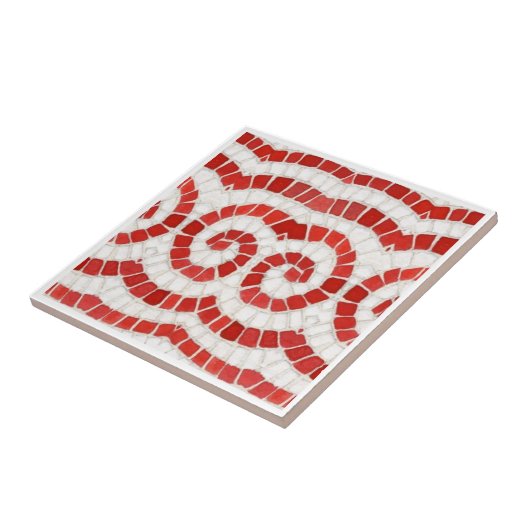 RED IONIC MOSAIC 4,25" Square Keramik Tile Fliese (Seite)