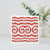 RED IONIC MOSAIC 5,25" Square Flat Card Feiertagskarte (Stehend Vorderseite)