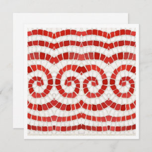 RED IONIC MOSAIC 5,25" Square Flat Card Feiertagskarte