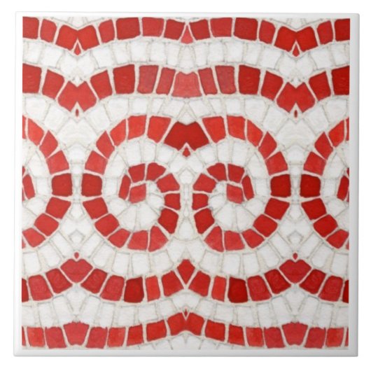 RED IONIC MOSAIC 6" Square Keramik Tile Fliese (Vorderseite)