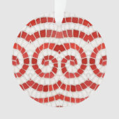RED IONIC MOSAIC Acrylic Circle Ornament (Vorderseite)