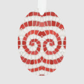 RED IONIC MOSAIC Acrylic Oval Ornament (Rückseite)