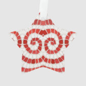 RED IONIC MOSAIC Acrylic Star Ornament (Rückseite)