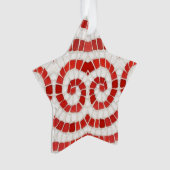 RED IONIC MOSAIC Acrylic Star Ornament (Vorderseite)