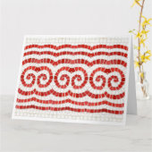 RED IONIC MOSAIC Big Greeting Card / Horizontal Karte (Gelbe Blume)