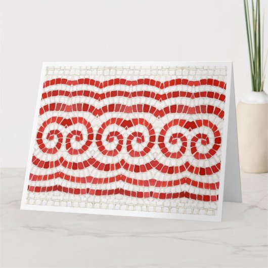 RED IONIC MOSAIC Big Greeting Card / Horizontal Karte (Vorderseite)