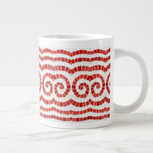 RED IONIC MOSAIC Big White Tasse (Rechts)