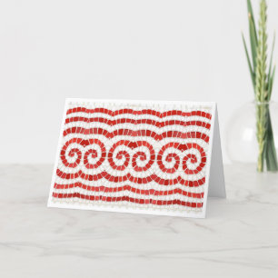 RED IONIC MOSAIC Christmas Card / Horizontal Feiertagskarte