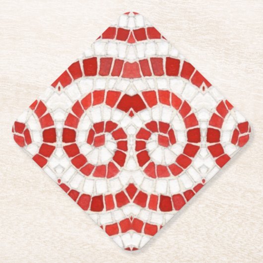 RED IONIC MOSAIC Diamond Paper Untersetzer (Vorderseite)