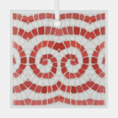 RED IONIC MOSAIC Glas Square Ornament (Vorderseite)