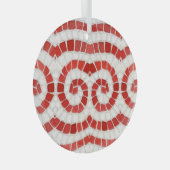 RED IONIC MOSAIC Glass Circle Ornament Aus Glas (Vorderseite Rechts)