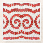 RED IONIC MOSAIC Glass Getränkekasten Glasuntersetzer (Vorderseite)