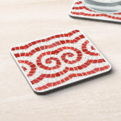 RED IONIC MOSAIC Hard Plastic Untersetzer (Linke Seite)