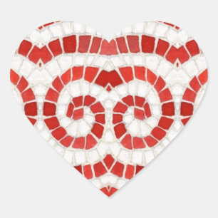 RED IONIC MOSAIC Heftkleber Herz-Aufkleber