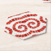 RED IONIC MOSAIC Hexagon Paper Untersetzer (angewinkelt)